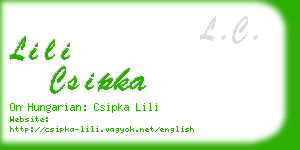lili csipka business card